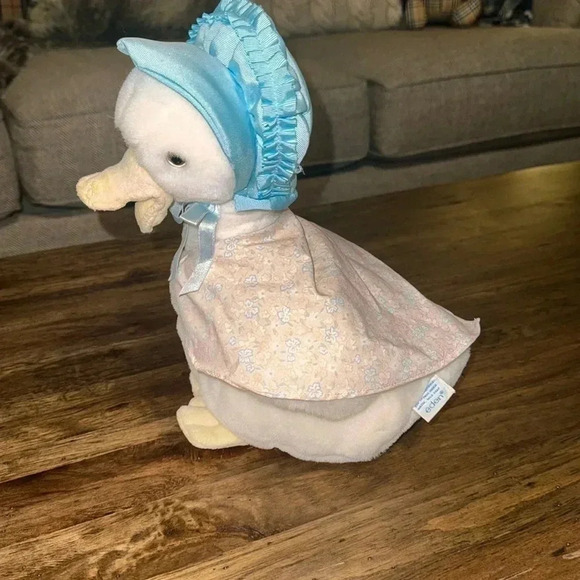 VINTAGE Eden Beatrix Potter Jemima Puddle Duck Plush Stuffed Animal White/Blue - Picture 3 of 16